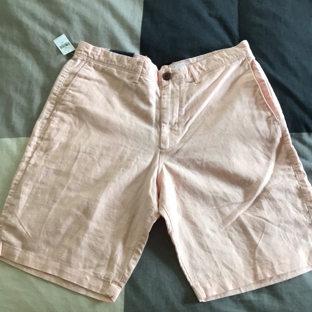 10” linen shorts